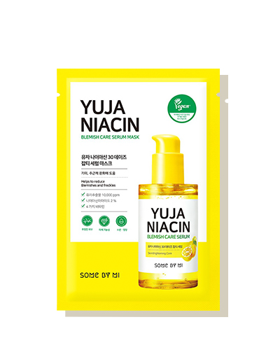 SOME BY MI YUJA NIACIN 30DAYS BLEMISH CARE SERUM MASK 25 g แผ่นมาส์กหน้า สกัดส้มยูจา